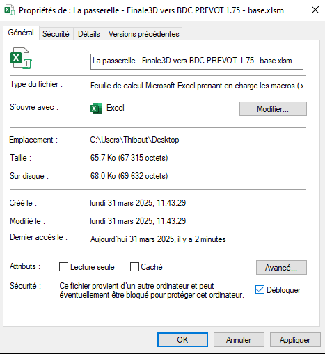 débloquer la passerelle